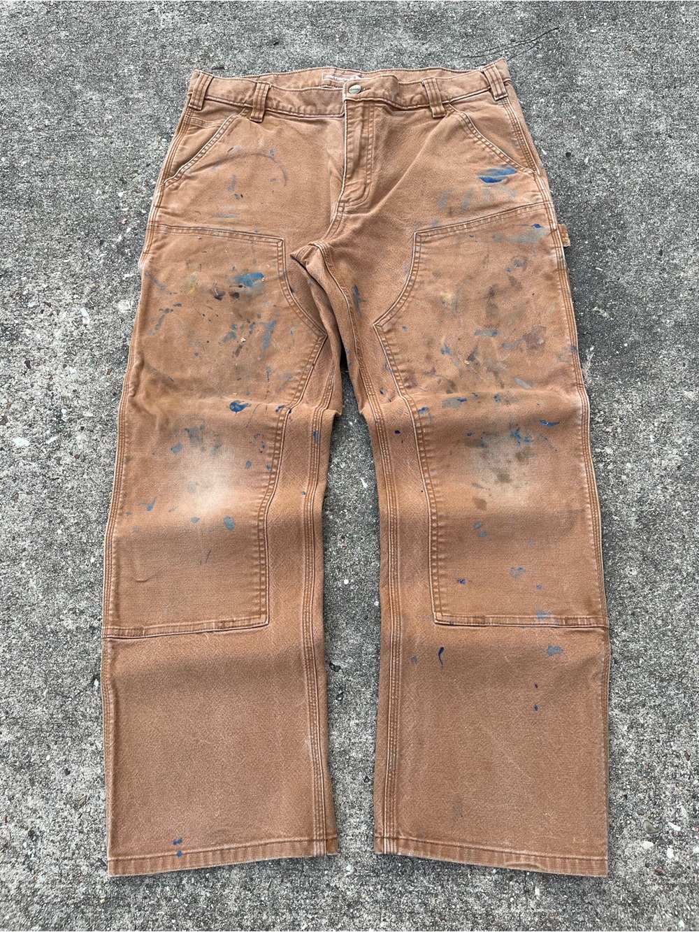 Vintage Carhartt Brown Double knees Faded and Distressed